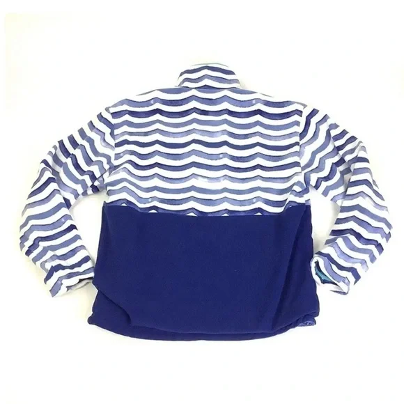 Chubbies Mens Sz M Reversible Fleece Windbreaker Pullover Blue Striped Nylon - Picture 9 of 10